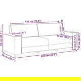 vidaXL Trosjed/Kauč/Samostojeća Sofa Oblačno Siva 180 cm Tkanina | shoptok.hr