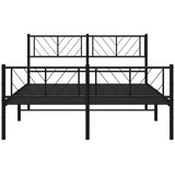  Metalni okvir kreveta uzglavlje i podnožje crni 140x190 cm | Eponuda.com