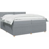  Boxspring krevet s madracem Svjetlosiva 200 x 200 cm Tkanina | shoptok.hr