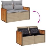 Set vrtne sofe od 13 dijelova s jastučićima Bež Poly Ratan Akacije | shoptok.hr