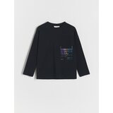 Reserved - Predimenzionirana majica dugih rukava s džepom - crno | shoptok.hr
