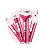  4v1 brezžični aku. depilator in brivnik dlačic za telo USB roza | Shoptok.si