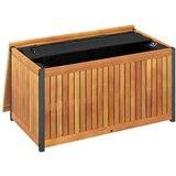 vidaXL Vanjska kutija za jastuke 85x45x45/53 cm masivno drvo i čelik | shoptok.hr