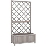 Maison Chic Vrtno cvetlično korito - Cvetlični Lonec z mrežo sivo 70x30x135 cm les jelke, (21790423) | Shoptok.si