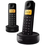 fiksni bežični telefon sa dve slušalice D160 duo ekran 1.6inc, black