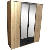 Time omara s klasičnimi vrati, antracit, barve hrasta | Shoptok.si