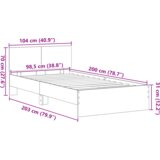 vidaXL Okvir kreveta s uzglavljem Crna 100 x 200 cm Konstruirano drvo | shoptok.hr