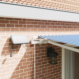  Skrovita tenda Plava i bijela 450 × 300 cm Poliester i aluminij | shoptok.hr