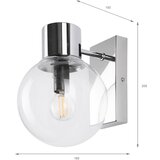  Zidna lampa SFERIO 1xE14/5W/230V, sjajni hrom/prozirno staklo | Eponuda.com