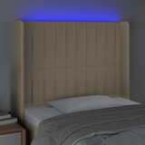  LED uzglavlje krem 103 x 16 x 118/128 cm od tkanine | shoptok.hr