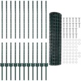 Euro ograda s postom 25 x 1 m Čelik premazan PVC-om Zelena | shoptok.hr