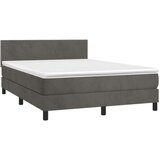 Box spring posteljni z vzmetnico temno siv 140x190 cm žamet, (20791177) | Shoptok.si