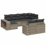 Maison Chic Seti vrtnega pohištva - Vrtna garnitura - Vrtni pohištvo set 10-delna z blazinami sv. siv poli ratan, (21817267) | Shoptok.si