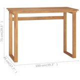  Radni stol 100 x 45 x 75 cm od masivne tikovine | shoptok.hr