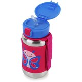 Skip Hop Zoo Straw Bottle steklenica za vodo iz nerjavnega jekla s slamico Butterfly 12 m+ 350 ml | Shoptok.si