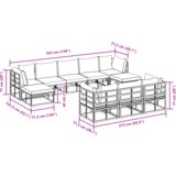 vidaXL Sjedeća garnitura za vrt 10 pcs Crna 353 x 141.5 x 71 cm | shoptok.hr