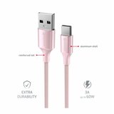 Swissten kabel USB/USB-C, TEXTILE II, 3A, 60W, 480 Mb/s, 1,5m rozi | shoptok.hr