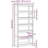 Ormarić za knjige Vosak smeđa 80 x 35 x 183 cm - Voštano smeđa 183 cm 80 cm | shoptok.hr