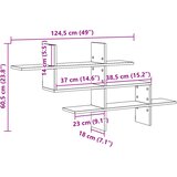  Zidna polica siva boja betona 124,5x18x60,5cm konstruirano drvo | shoptok.hr
