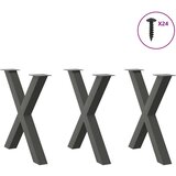 vidaXL noge za jedilno mizo x-oblika 3 kosi antracit 70x(72-73) cm | Shoptok.si