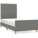 Maison Chic Posteljni okvir - Enojna postelja - Postelja za odrasle brez vzmetnice temno siv 100x200 cm blago-J7822, (21760575) | Shoptok.si