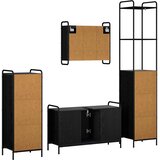  Set ormarića za kupaonicu 4 kom. Crni hrast 40 x 36 x 200,5 cm Slike