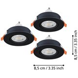 Eglo 902251 - Komplet 3x LED kupatilsko ugradno svetlo BARRANCO 1xGU10/4,5W/230V IP44 crna | Eponuda.com