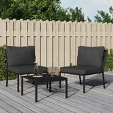  Vrtni stoli s sivimi blazinami 2 kosa 60x74x79 cm jeklo | Shoptok.si