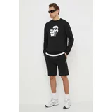 Karl Lagerfeld Bombažen pulover moška, črna barva