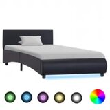  Okvir za krevet od umjetne kože s LED svjetlom crni 100x200 cm | shoptok.hr