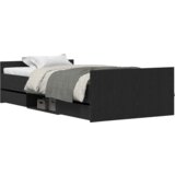 vidaXL krevet bez madraca crna hrast 90x200 cm konstruirano drvo | shoptok.hr