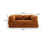 Atelier Del Sofa Dvosjed Via Con, 200x100x80 cm, Narandžasta | Eponuda.ba