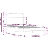  Okvir kreveta bez madraca dimljena boja hrasta 100x200cm drveni | shoptok.hr