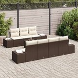  Set vrtnih sofa od 8 komada s jastučićima smeđi poli ratan | shoptok.hr