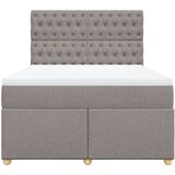  Krevet s oprugama i madracem smeđesivi 140 x 190 cm od tkanine | shoptok.hr
