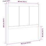  Uzglavlje za krevet crno 95,5 x 4 x 100 cm od masivne borovine | shoptok.hr