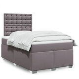Maison Chic Box spring postelja - Vzmetna postelja z vzmetnico siva 120x190 cm umetno usnje SL17436, (21895261) | Shoptok.si