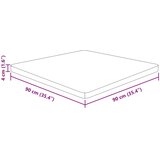  Četvrtasta stolna ploča smeđa 90x90x4 cm tretirana hrastovina | shoptok.hr