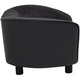 SOFA za pse crna 69 x 49 x 40 cm od pliša i umjetne kože | shoptok.hr