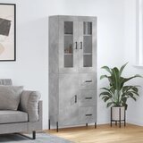  The Living Store Visoka komoda betonsko siva 69,5x34x180 cm inženirski les - Visoka Omara, (21441976) | Shoptok.si