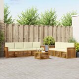  Setovi sofa 8 kom. Prirodna i krem Čvrsto drvo akacije | shoptok.hr
