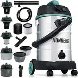 Humberg Powerful 30L Industrial Vacuum Cleaner HM-402 with 1600W Motor for Wet and Dry Cleaning, (21740394)