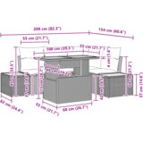 vidaXL 5-delna vrtna jedilna garnitura z blazinami Črna Poly Ratan Akacija | Shoptok.si