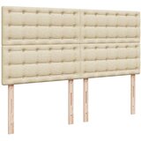  Krevet s oprugama i madracem krem 200 x 200 cm od tkanine | shoptok.hr
