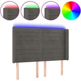  Posteljno vzglavje temno sivo 147x16x118/128 cm žamet, (20793926) | Shoptok.si
