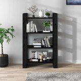 Ormarić za knjige / pregrada crni 80x35x125 cm od borovine | shoptok.hr