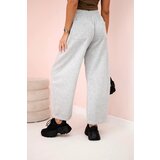 Kesi Włoski Butter trousers tied at the waist Grey melange | Shoptok.si
