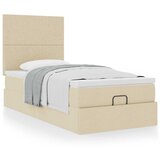  Otomanski okvir kreveta s madraca krem 80x200cm od tkanine | shoptok.hr