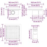  2 u 1 tušni odvod Srebrno 15 x 15 cm Nehrđajući čelik 304 | shoptok.hr