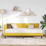 vidaXL Kutni okvir kreveta s madracem Žuta 100 x 200 cm Baršun | shoptok.hr